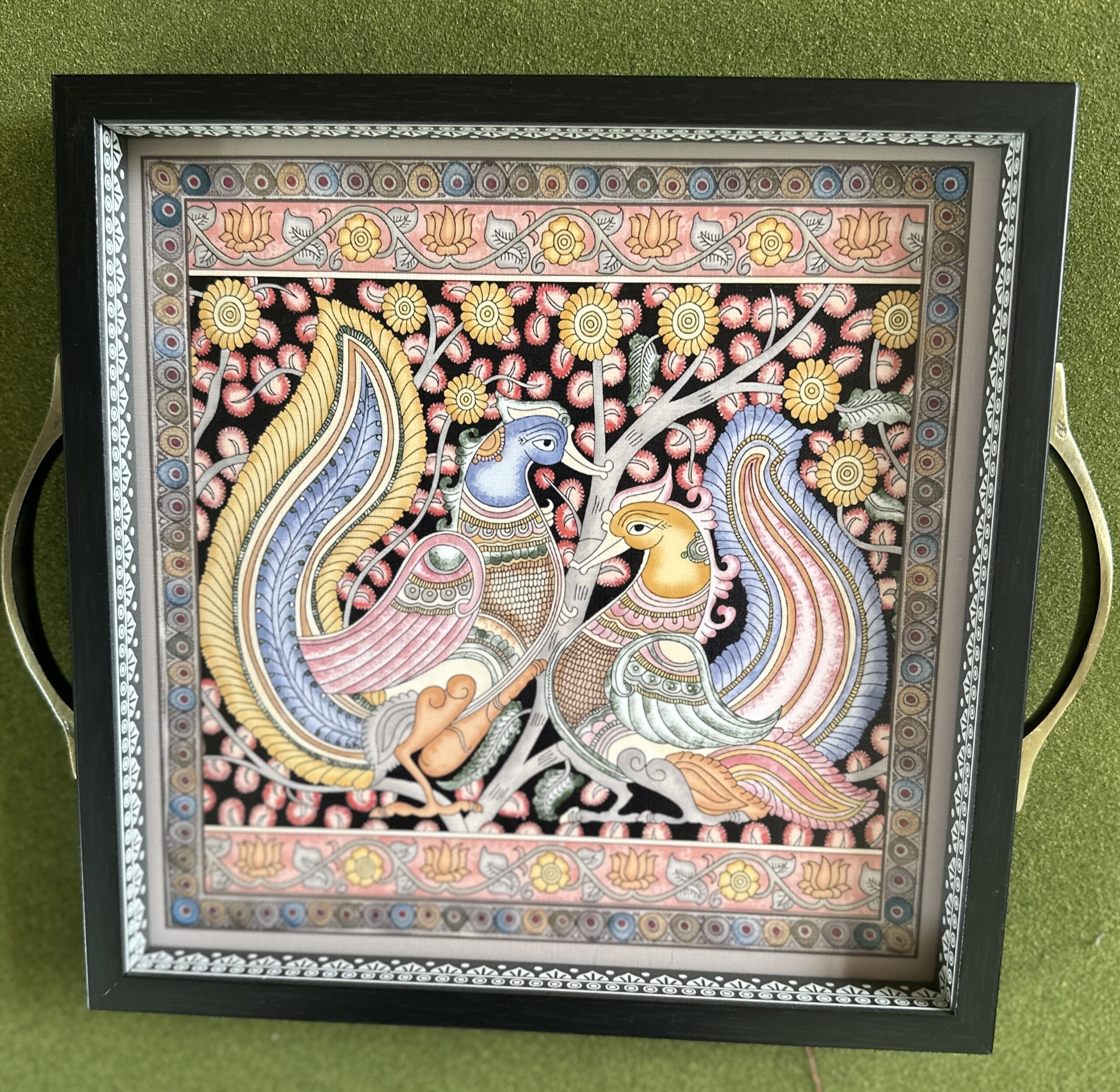 Kalamkari wooden rectangular tray 25 - Image 8